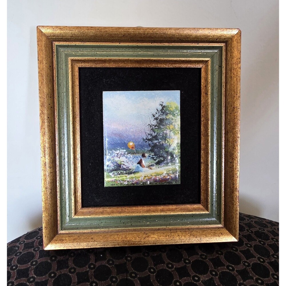 VINTAGE Charles Parthesius (1921-1997) Enamel On Copper BEAUTIFUL 6" Painting EC